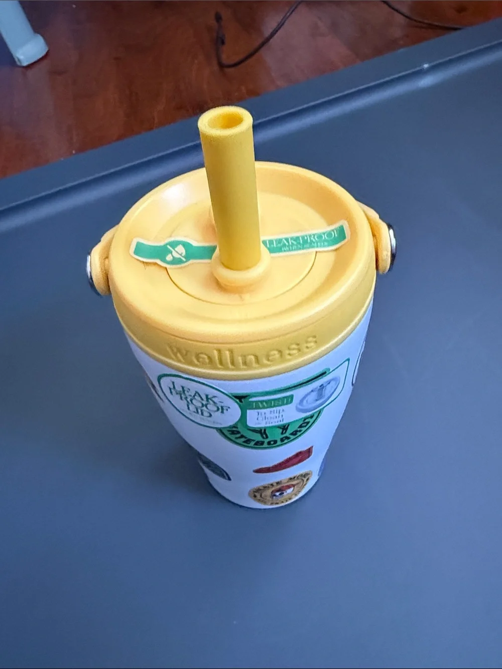 Yellow Handle Skate-Themed Insulated Party Tumbler